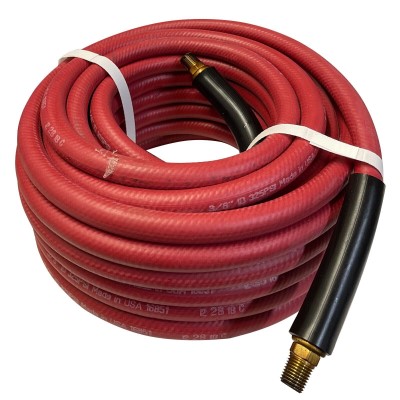 Coupled 3/8" x 50' Reinforced Domestic Air Hose - 325 PSI..
