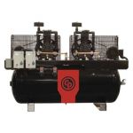 CHICAGO PNEUMATIC 2x5-HP / 10-HP 120-Gallon Two-Stage Duplex Air Compressor (208/230V 1-Phase)